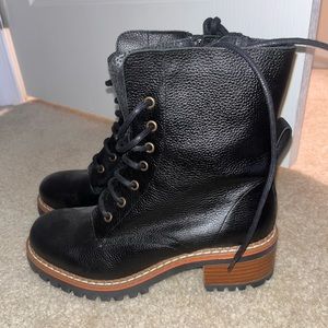Black leather boots